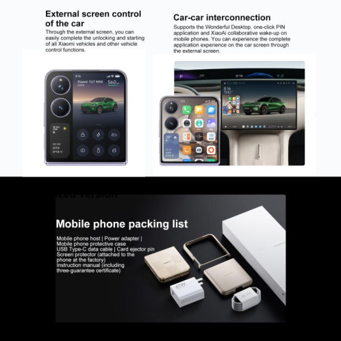 Xiaomi MIX Flip 2 personnalisé, 12 Go + 512 Go, 6,86 pouces + 4,01 pouces, Xiaomi HyperOS 2, Snapdragon 8 Elite Octa Core, NFC, réseau : 5G (gris) SX409H1007-023